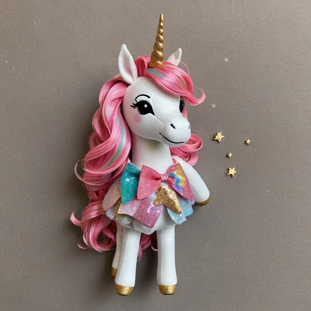 Bubblegum Pink Unicorn with Rainbow Mane