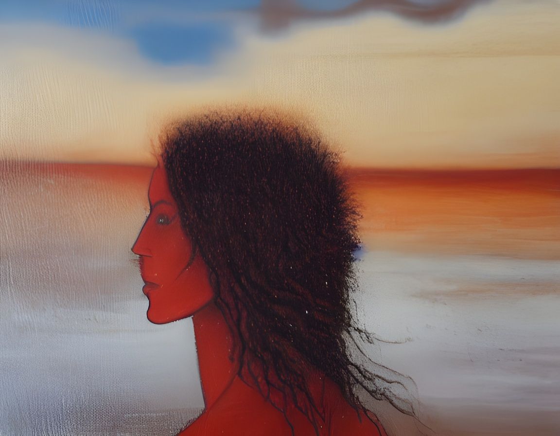 Surreal Portrait of a Woman with a Third Eye in a Haunting D...