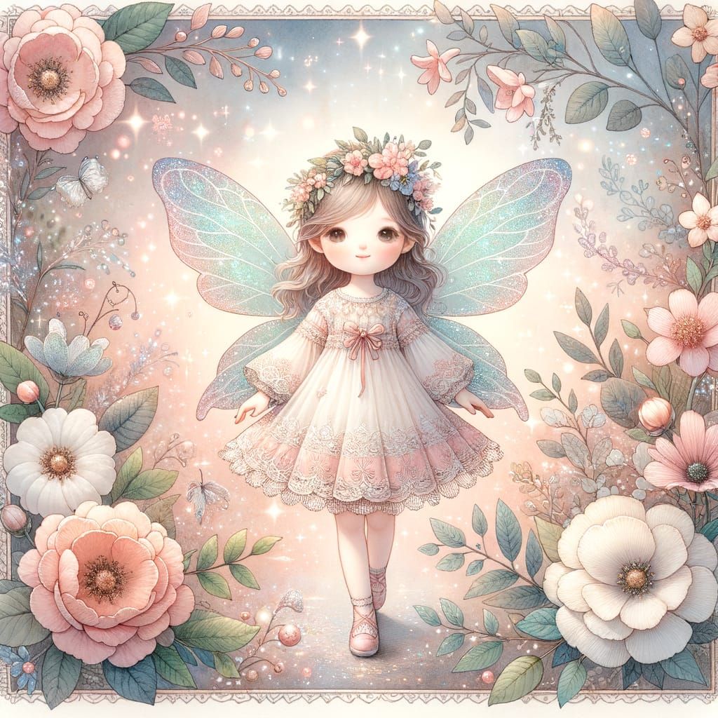 Enchanted Fairy in Whimsical Storybook Illustration