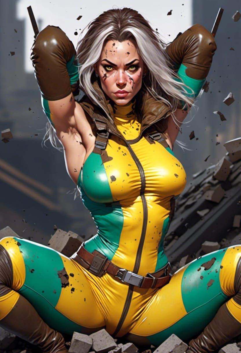 X-Men Rogue Amidst Rubble
