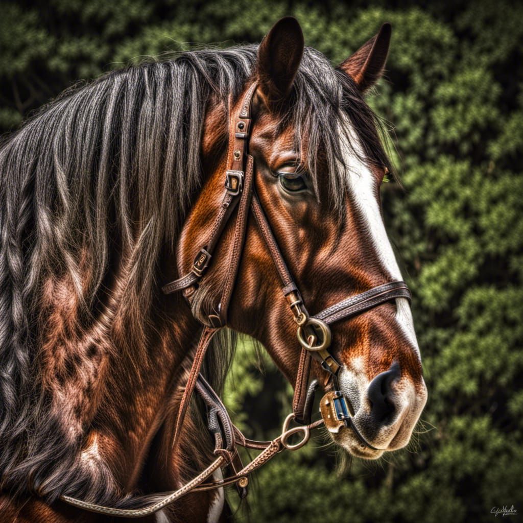 Hyperrealistic Clydesdale Horse in Cinematic Lighting