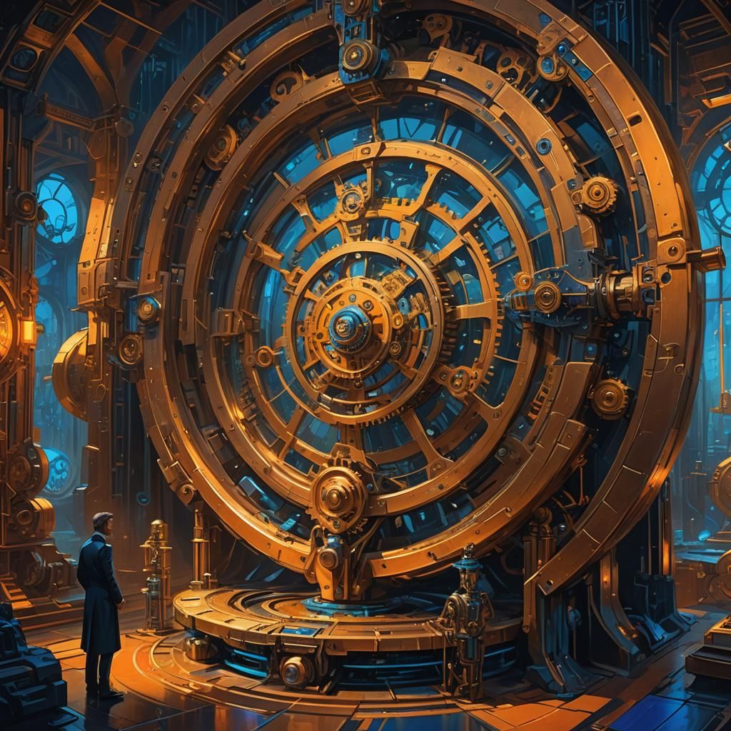 Steampunk Time Machine in Clockwork Chamber