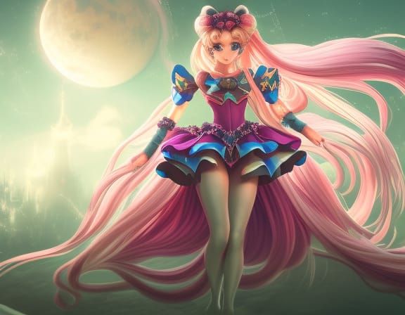 Sailor Moon Digital Art in Deep Color