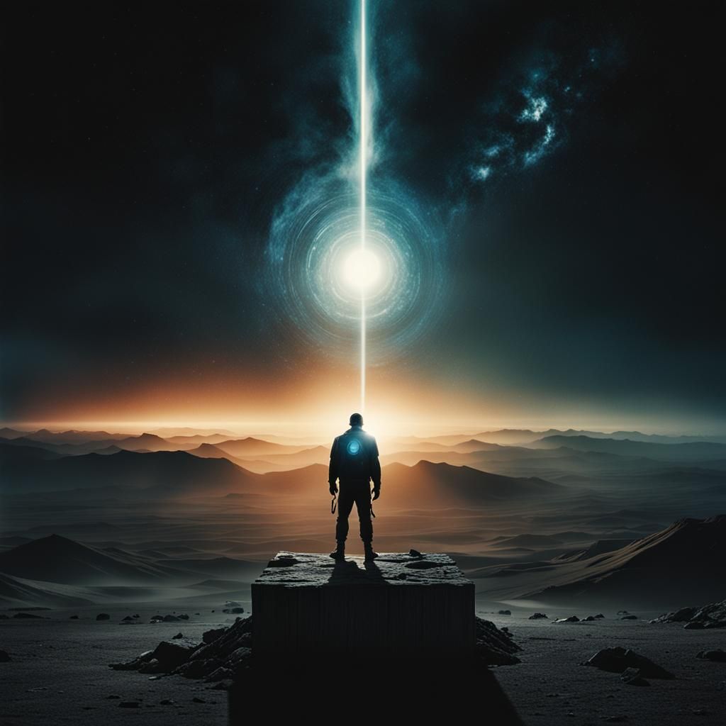 Cosmic Balance: Light, Dark, Full, Empty in Cinematic Style