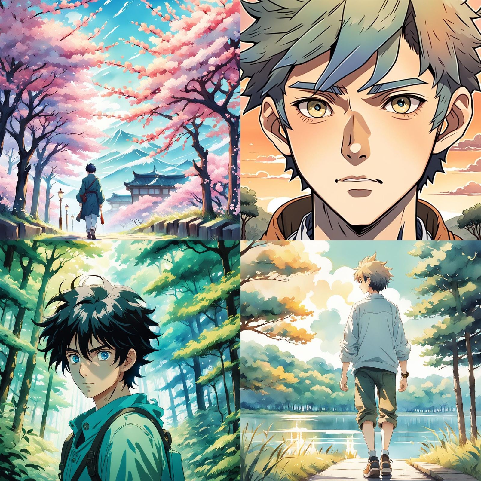 Anime Boy Walking: Studio Ghibli Art Style