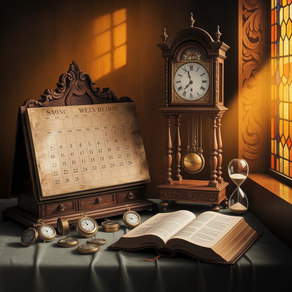 Rembrandt-Style Oil Painting of Time's Passage