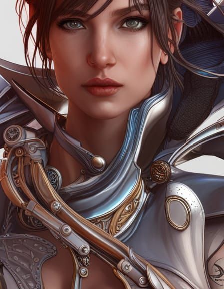 Steampunk Woman Portrait in Hyperdetailed Style