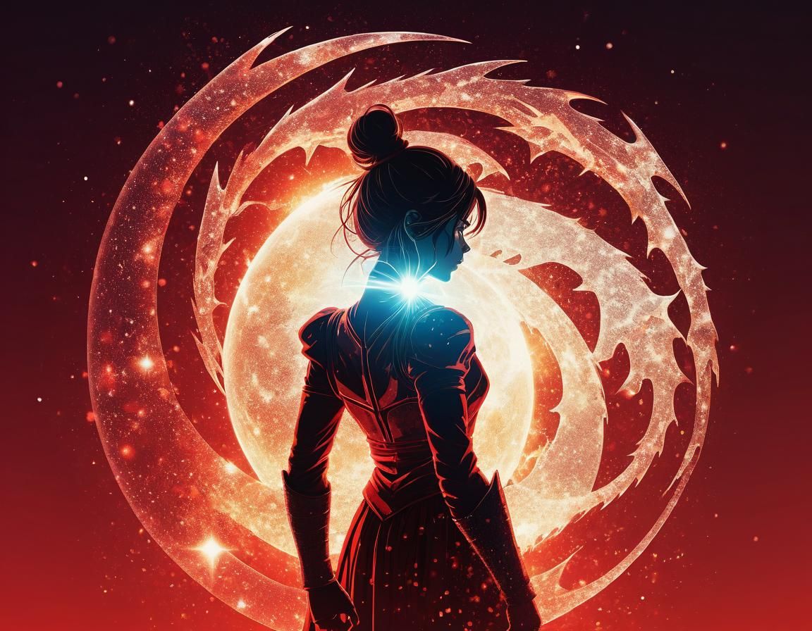 Minimalist Ethereal Art: Buffy in Dragon Ball Style