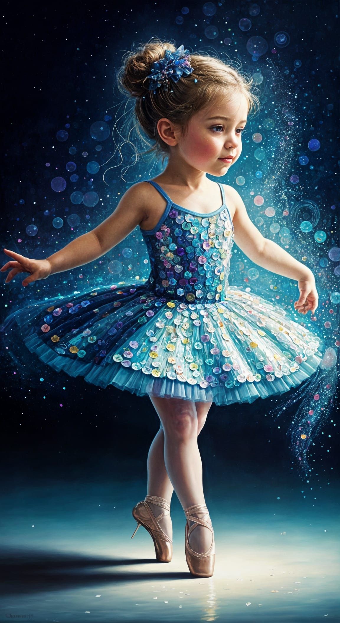 A ballerina in a sequin dress