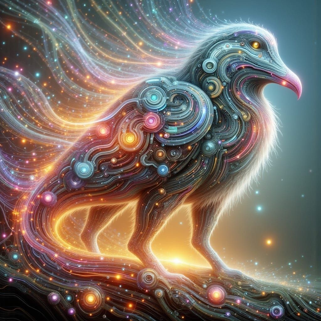 Abstract Cyberpunk Cityscape at Night