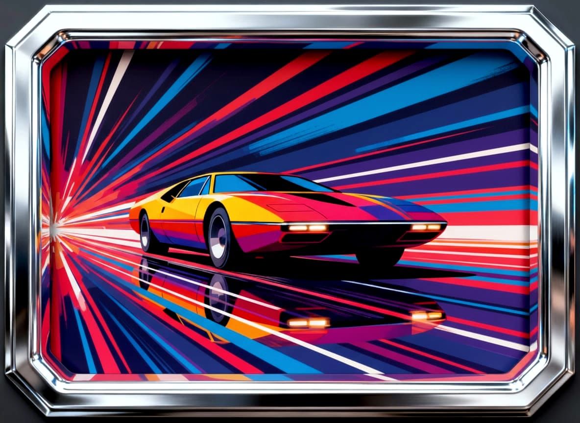 Futuristic Car in Syd Mead Style with Bold Brush Strokes