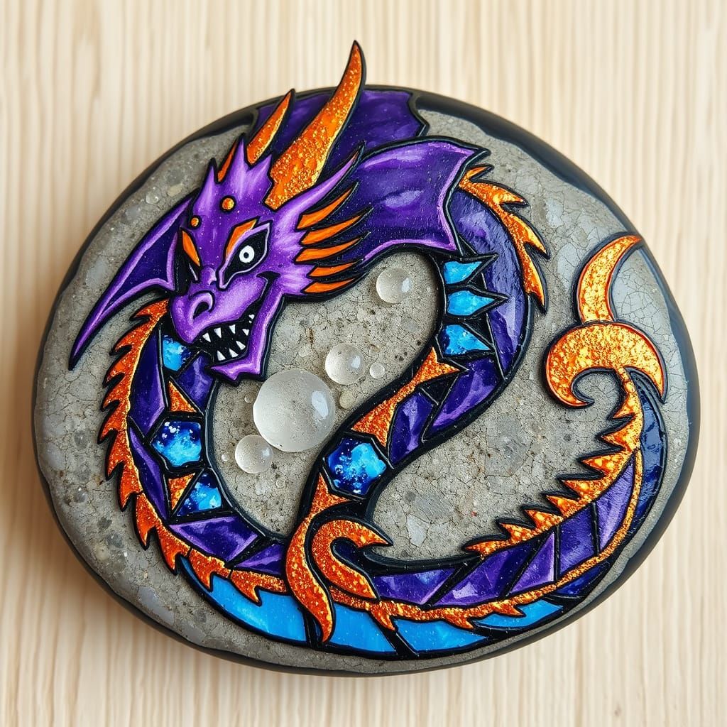 Elegant Teslapunk Dragon in Vibrant Hues and Golden Accents