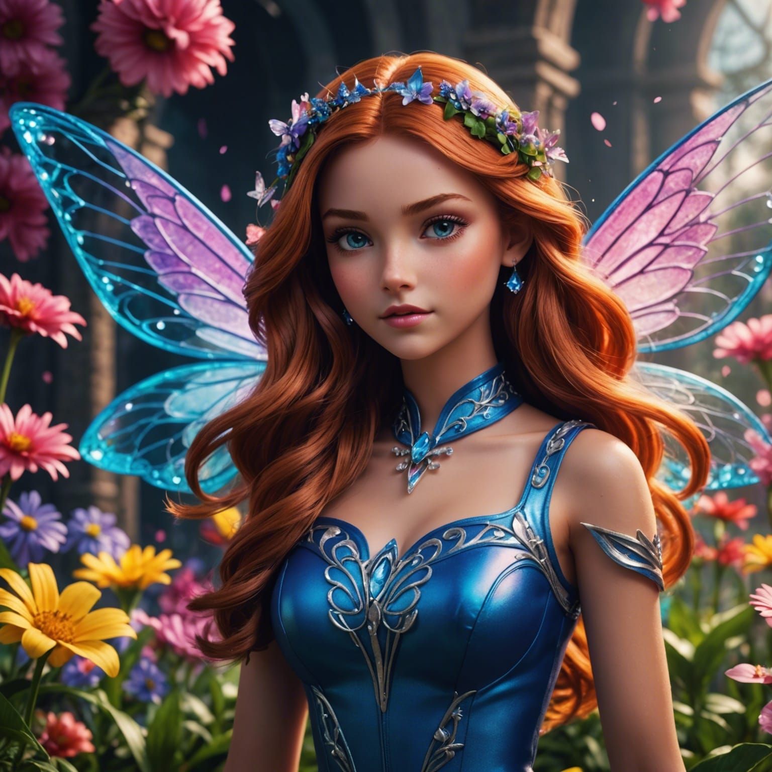 Hyperrealistic Bloom Winx Club Portrait