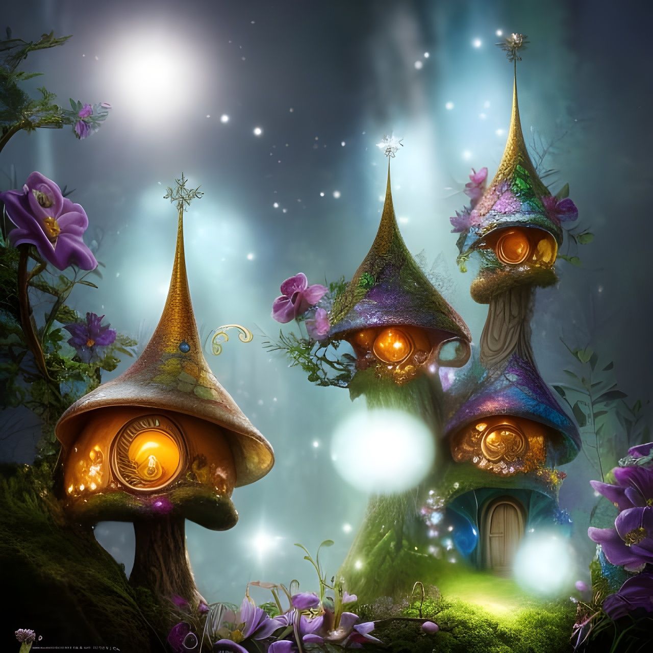 Enchanted Fairy Mushroom House: Fantasy Concept Art