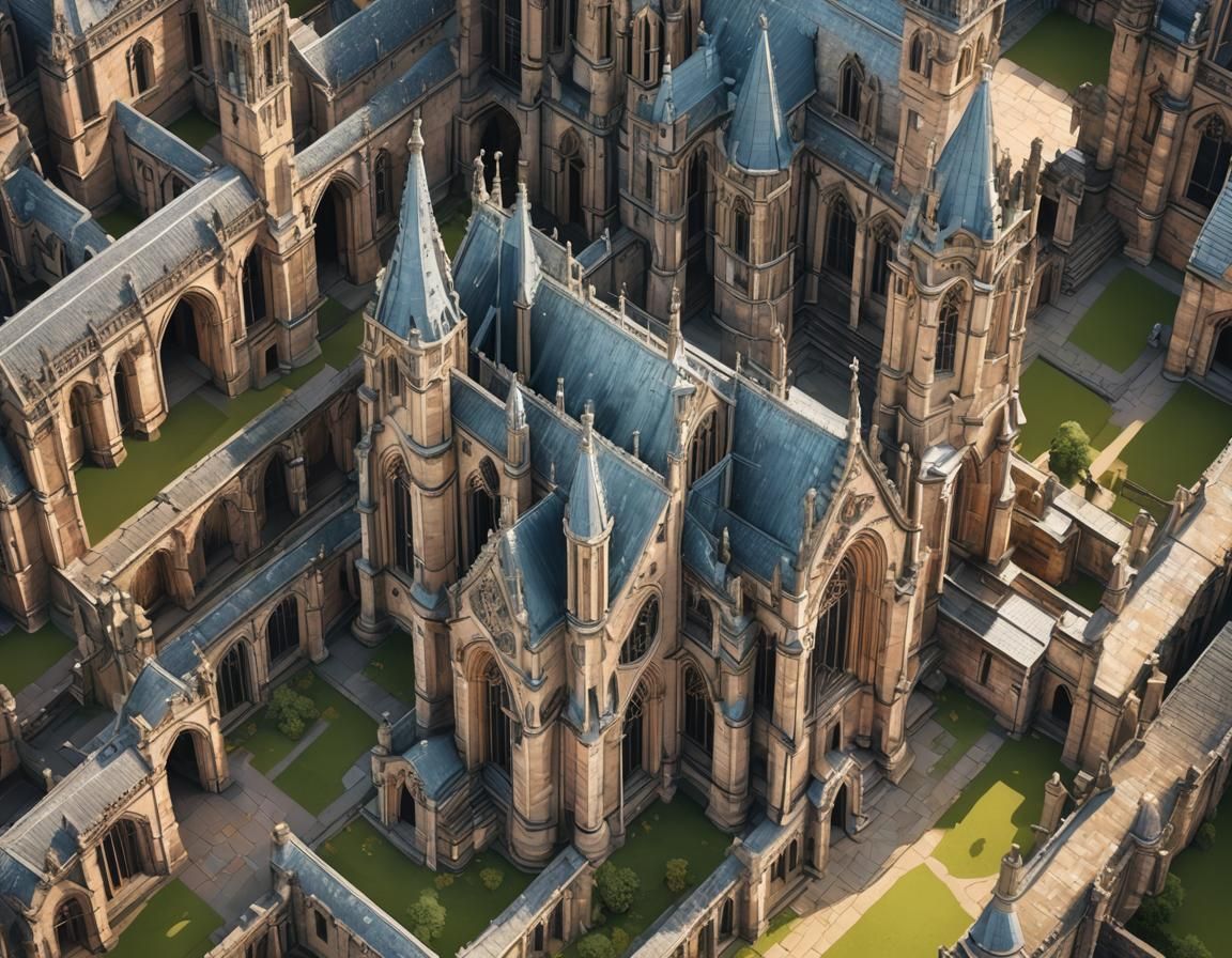 Isometric View of Rosslyn Chapel, Scotland