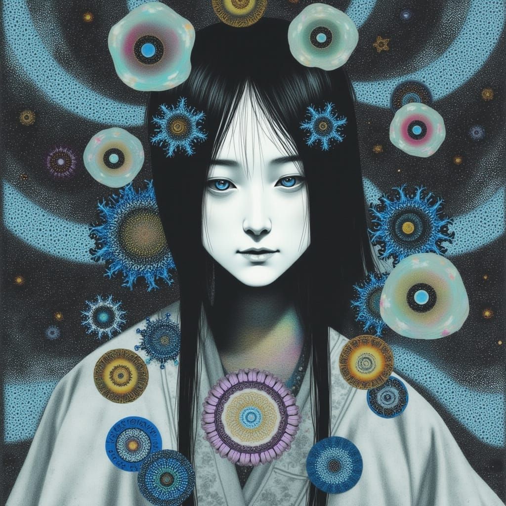 Yuki-onna Ghostly Figure in Snowy Landscape