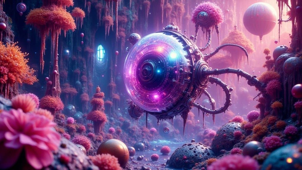 Nanobot Rococo: Sci-Fi Ink-Wash Art in Neon City