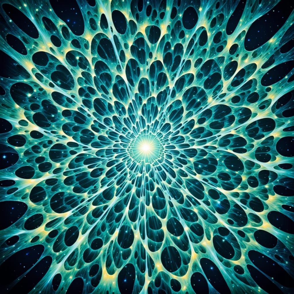 Op-Art Illusion of Infinite Grids Folding Inward