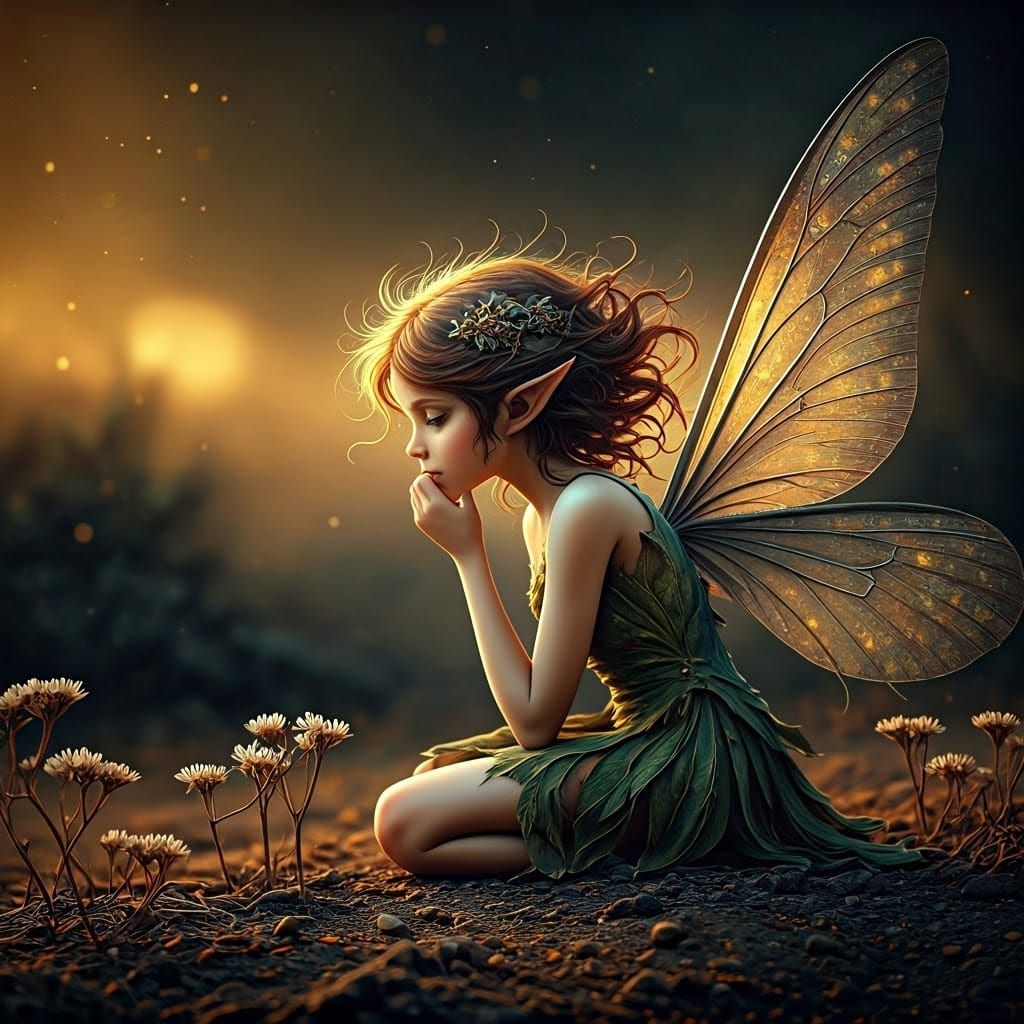 Pinhole Fairy in Landscape with Pyrite Dust