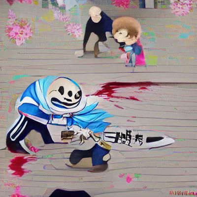 Sans from Undertale in Anime Style