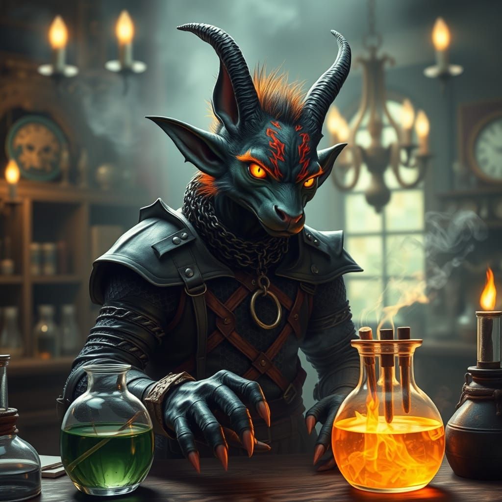 Gargoyle Potionmaster in Dark Fantasy Lab