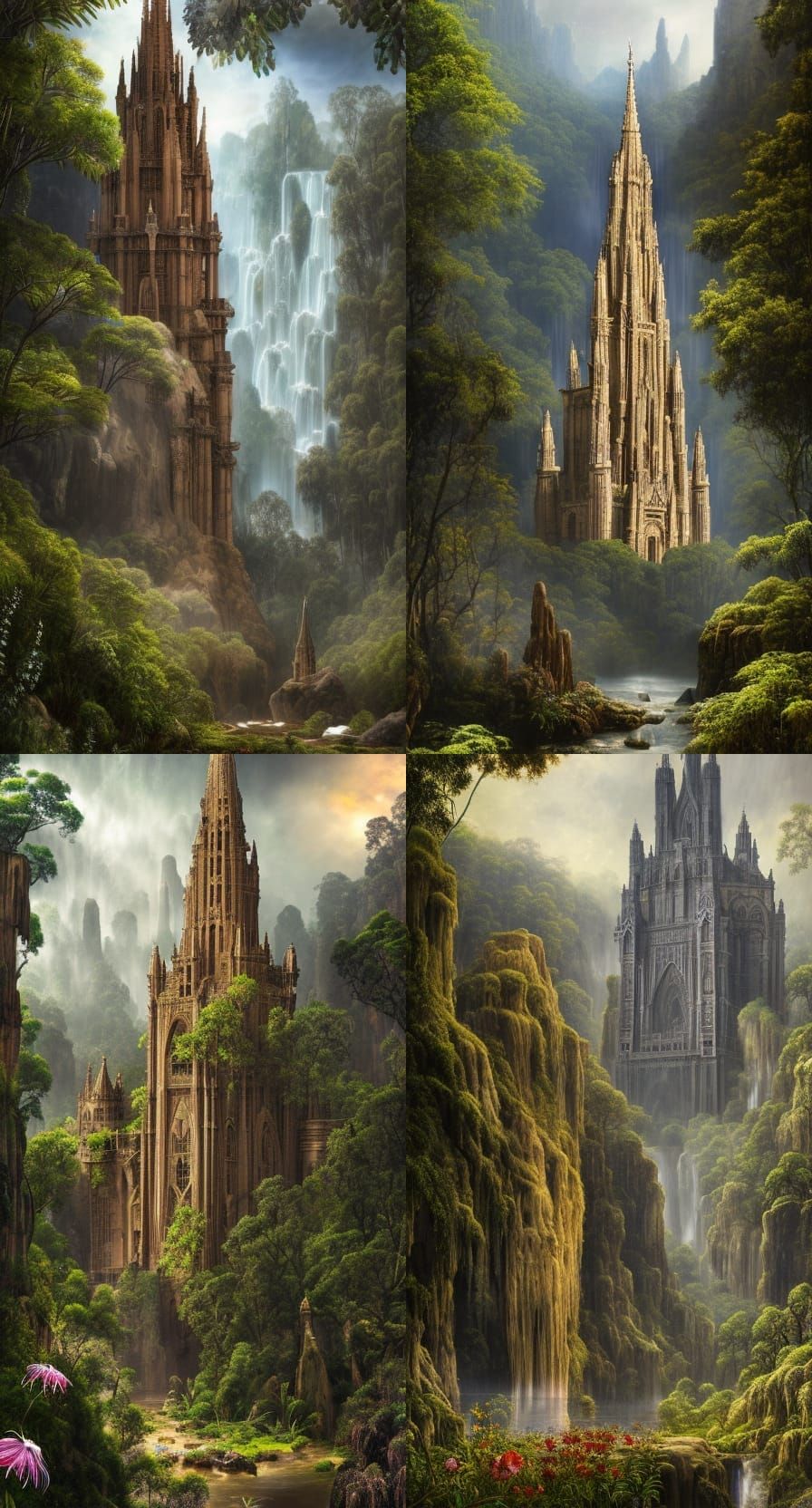 Gothic Tower Temple in Valley of Waterfalls