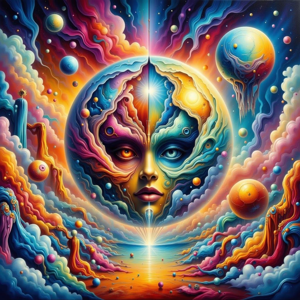 Surreal Landscape with a Sun Goddess