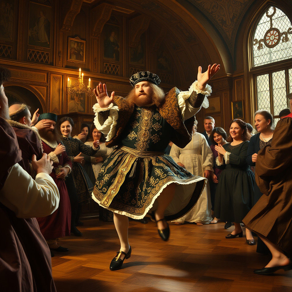 Henry VIII's Surreal Dance in a Tudor Hall