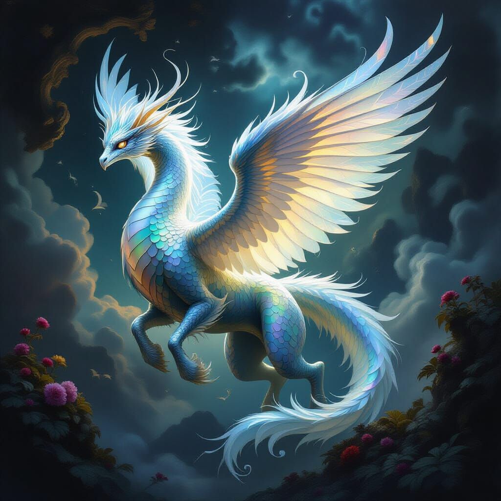 Majestic Mythical Creature in Baroque Style