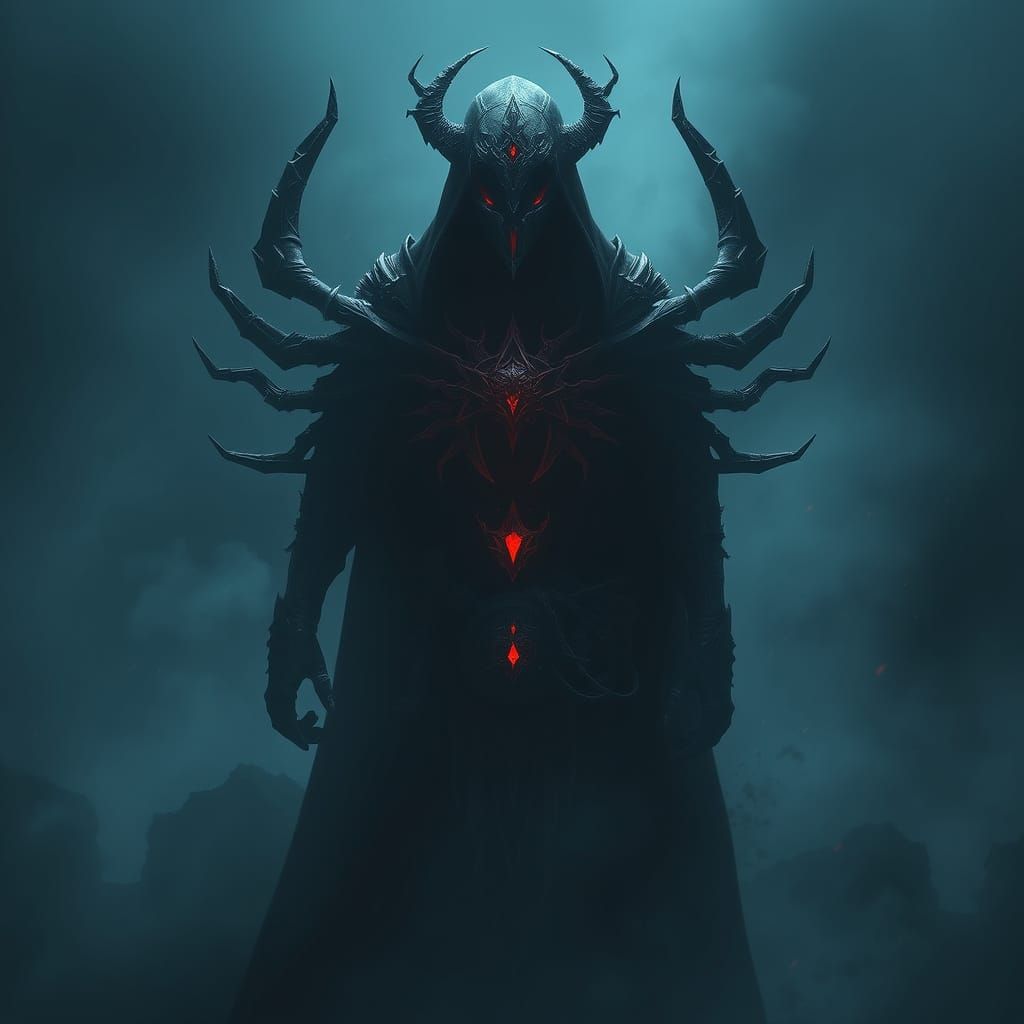 Mysterious Figure in Dark, Cinematic Digital Art Style