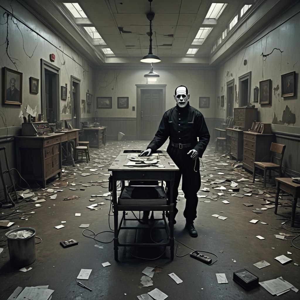 Sinister Asylum Relic with Wandering Mime: Digital Matte Pai...