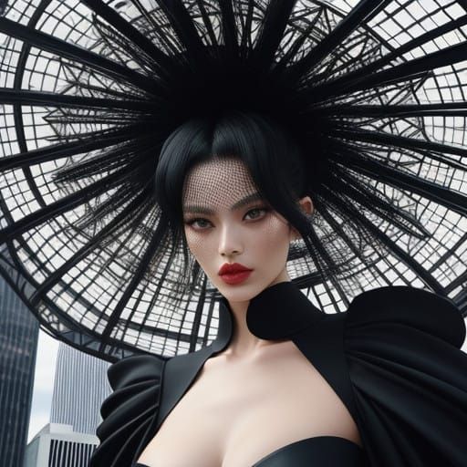 Surreal Sydney Cityscape in Yohji Yamamoto's Hyper-Detailed...