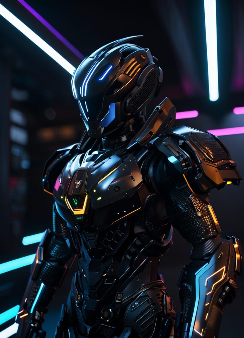 Ultra-Detailed Cyberpunk Armor 3D Model in Unreal Engine