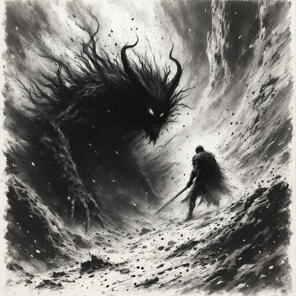 Dark Fantasy Demon Defeated by Valiant Knight in Hypermaxima...