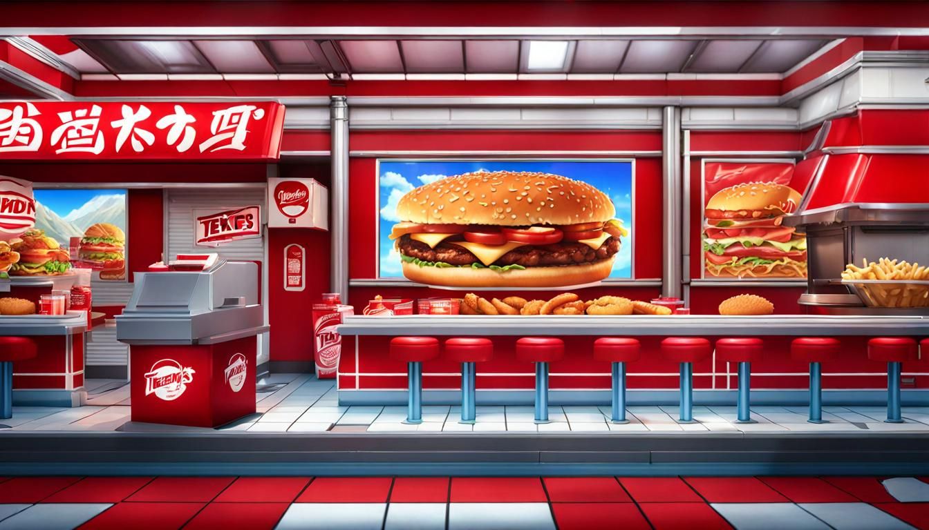 Wendy's Tekken Video Game Restaurant Background in 3D