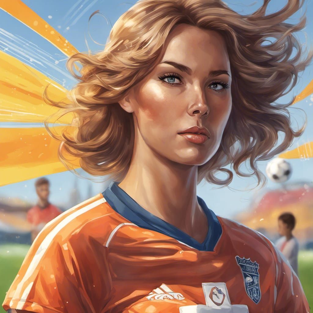 Hot soccer mom gorgeous intricately detailed hyperdetailed b...