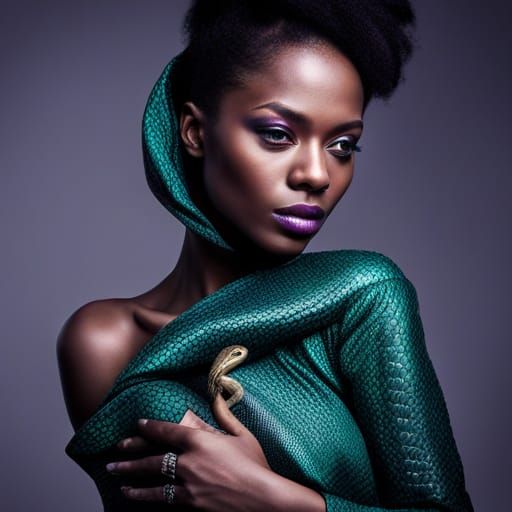 Striking Yuan-ti Pureblood Woman with Snake Body