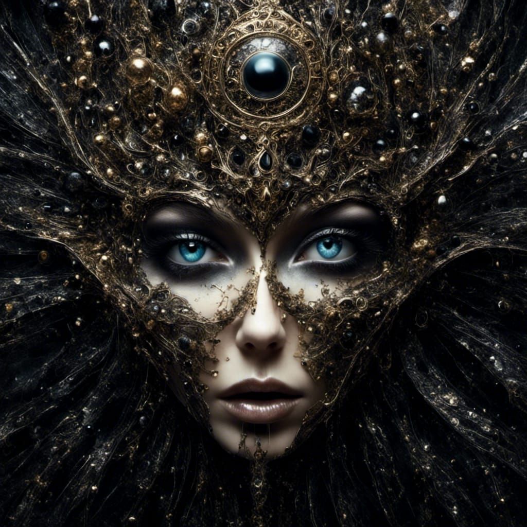 Gothic Eye Encrusted with Jewels in Dark Fantasy Art