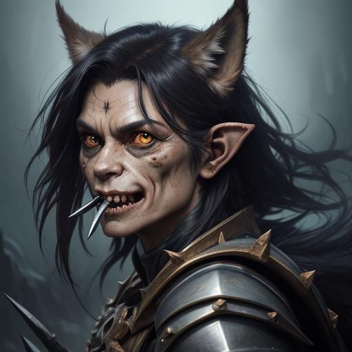 Goblin Rider on Mutant Wolf, Hyperdetailed Digital Art