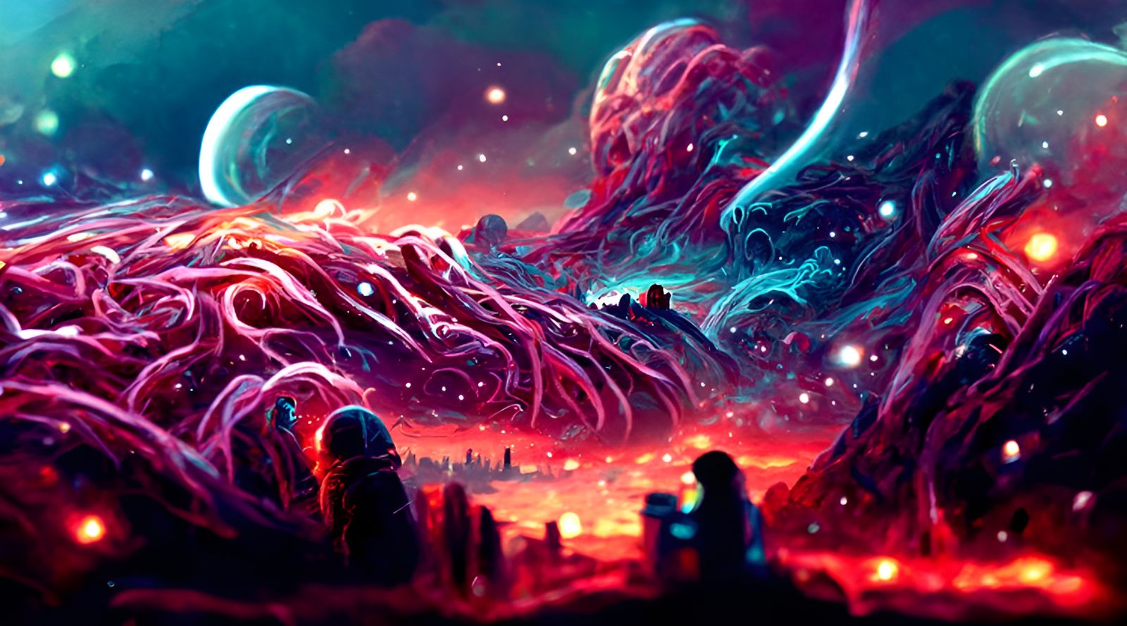 Enchanting Cosmic Landscape Dream Painting