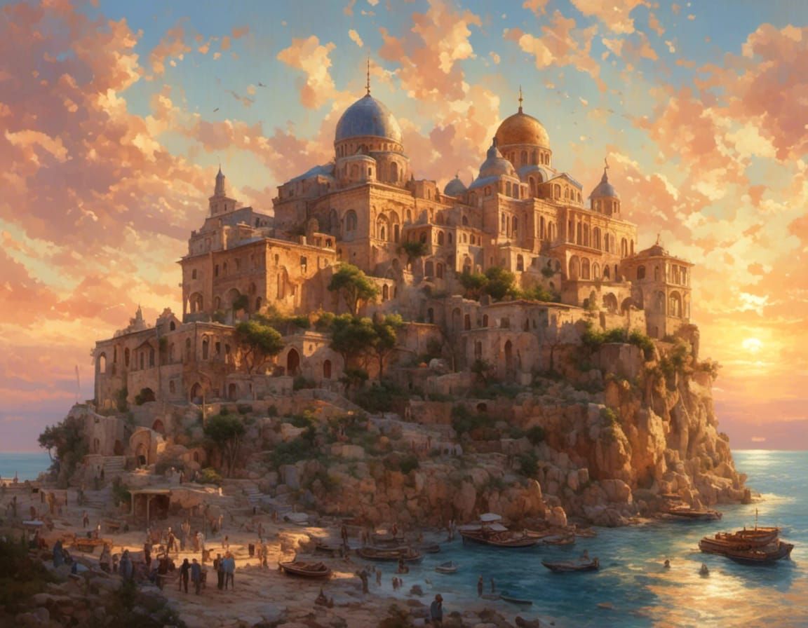 Hyperreal Byzantine Palace at Magic Hour