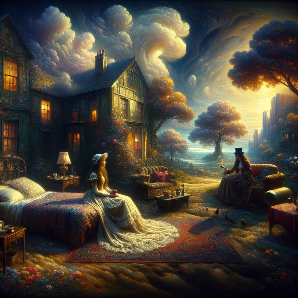 Surreal Dreamscape in Oil Painting Style