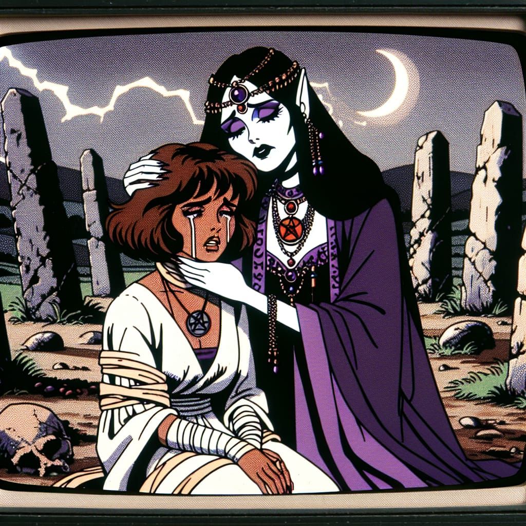 Ancient Royalty Share a Tender Moment Amidst Standing Stones