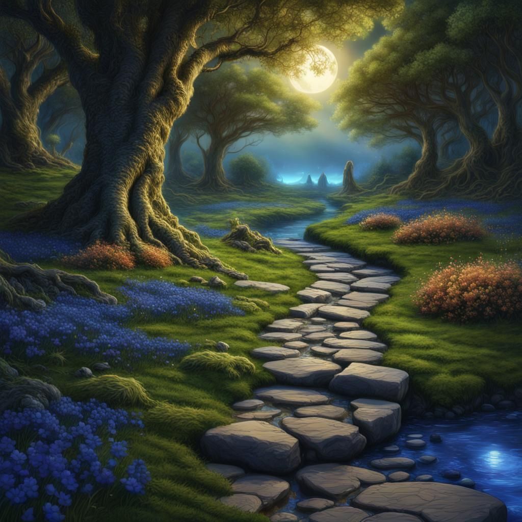 Ethereal Path to Elven Lands in Hyperrealism