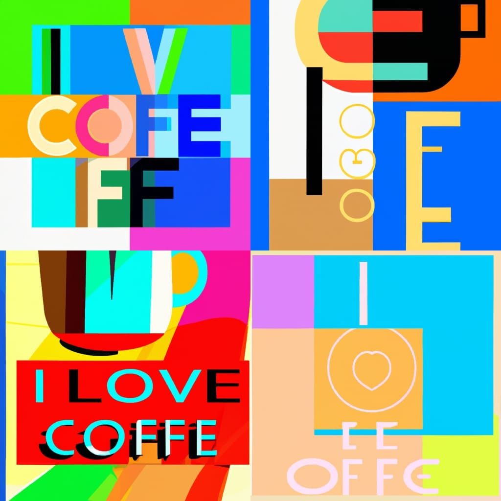 Pop Art Coffee Screen Print in Bauhaus Style