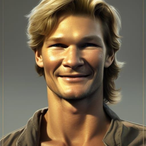 Handsome Young Man Portrait in Detailed Digital Art