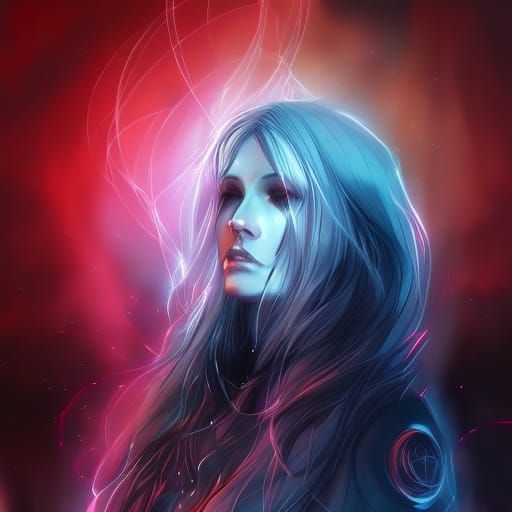 Anime Cyberpunk Woman Portrait in Digital Illustration