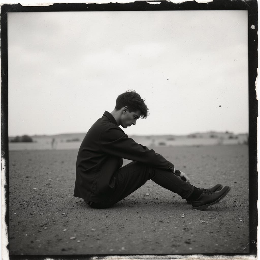 Desolate Landscape: Vintage Black and White Photography