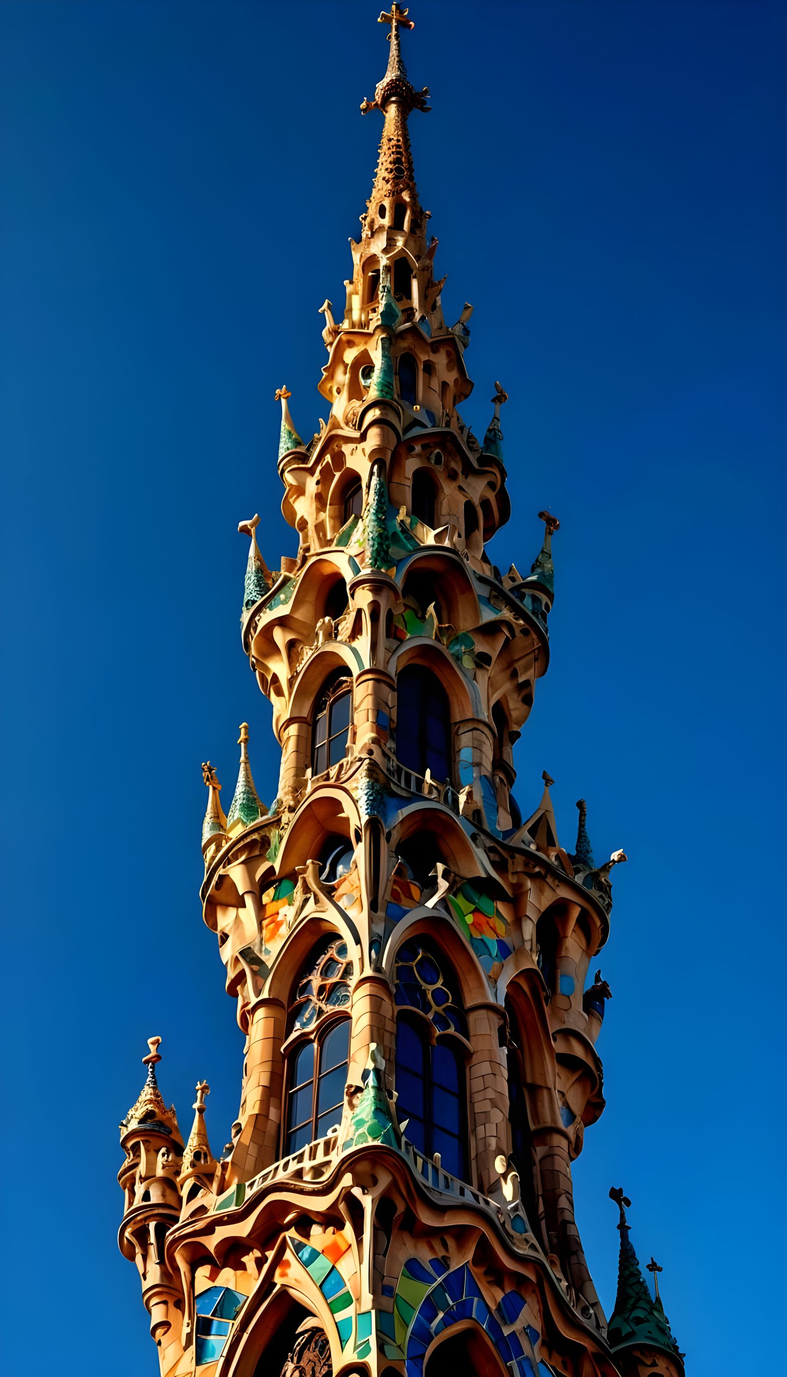 Fantastic Art Nouveau Spire with Bright Embellishments