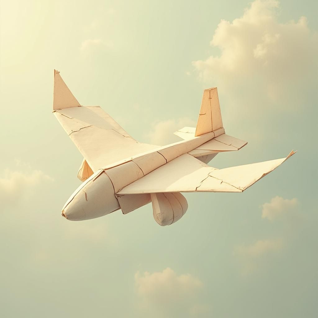 Ethereal Paper Airplane Illustration